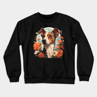 Cottagecore Cute Whippet Floral Dog Lovers Crewneck Sweatshirt